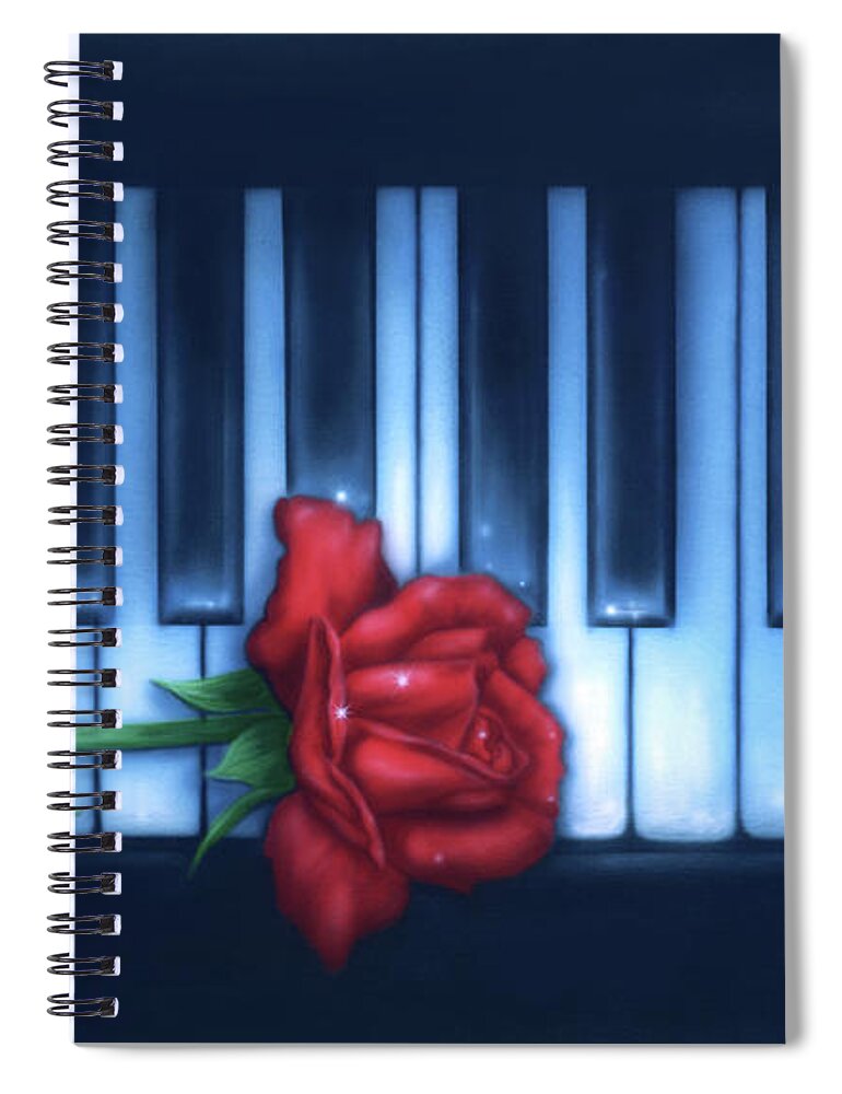 Piano Keyboard Spiral Notebook featuring the painting Play It Again Sam by Wayne Pruse