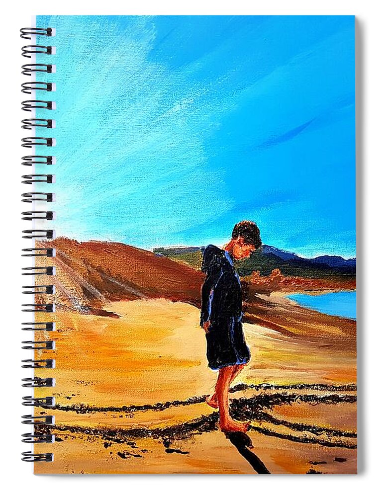 Landscape Spiral Notebook featuring the painting Playa Drawings  by Eli Gross
