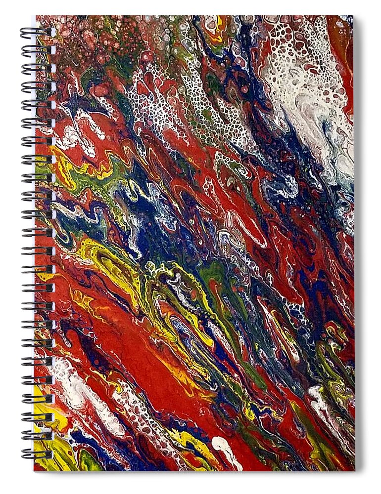 Primary Colors Spiral Notebook featuring the mixed media Playful by Kathlene Melvin