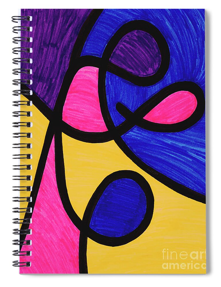 Shapes Spiral Notebook featuring the drawing Playful by Lara Morrison