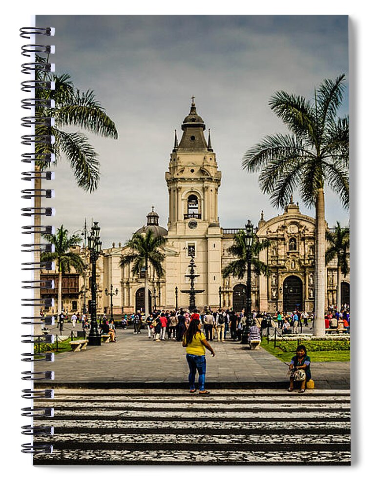 Plaza De Armas Of Lima Spiral Notebook featuring the photograph Plaza de Armas of Lima, Peru by Mary Machare