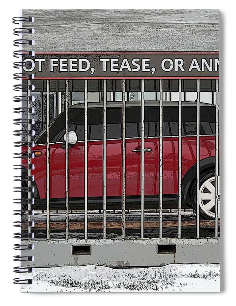 Mini Spiral Notebook featuring the photograph Please do not feed tease or annoy the mini by Teresa Zieba