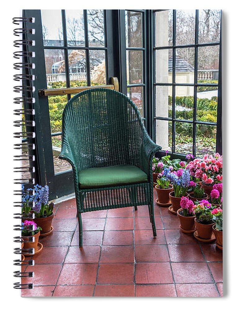 Flowers Spiral Notebook featuring the photograph Please Sit a Spell by Mary Courtney
