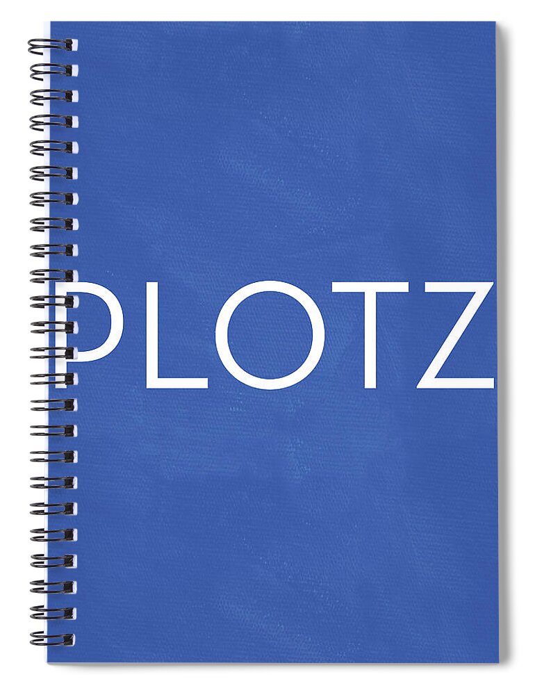Plotz Spiral Notebook featuring the mixed media Plotz- Art by Linda Woods by Linda Woods