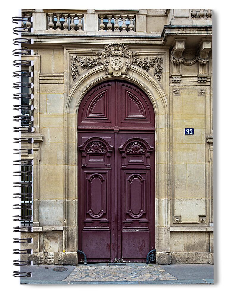 Paris Doors Spiral Notebook featuring the photograph Plum Door - Paris, France by Melanie Alexandra Price