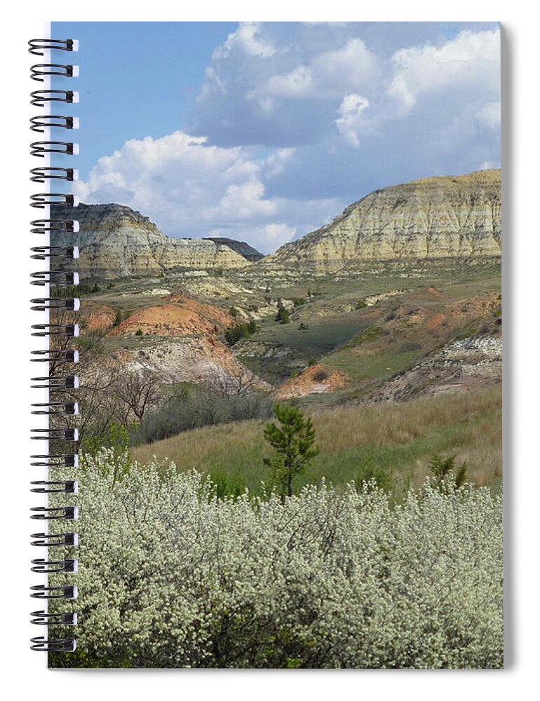 North Dakota Spiral Notebook featuring the photograph Plum Thicket near the Burning Coal Vein by Cris Fulton