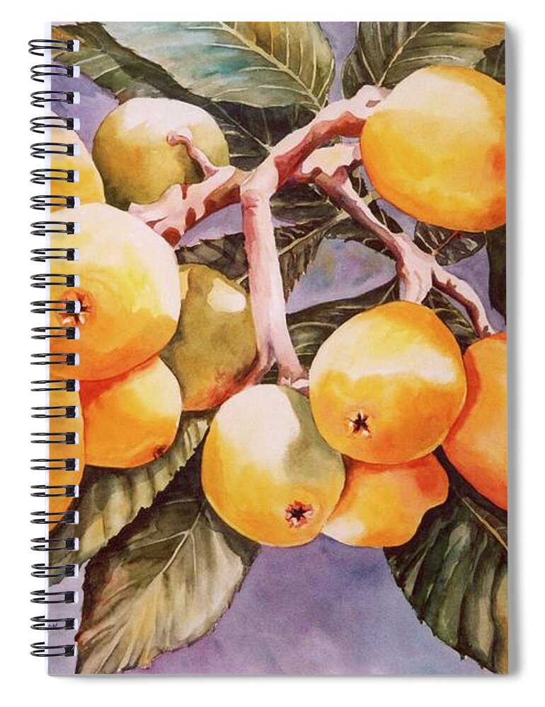 Japanese Plumbs Spiral Notebook featuring the painting Plumb Juicy by Roxanne Tobaison