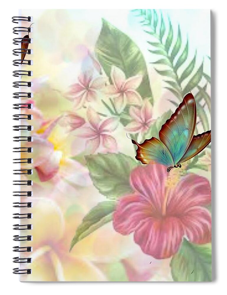 Plumeria Dreams Spiral Notebook featuring the digital art Plumeria Dreams by Maria Urso