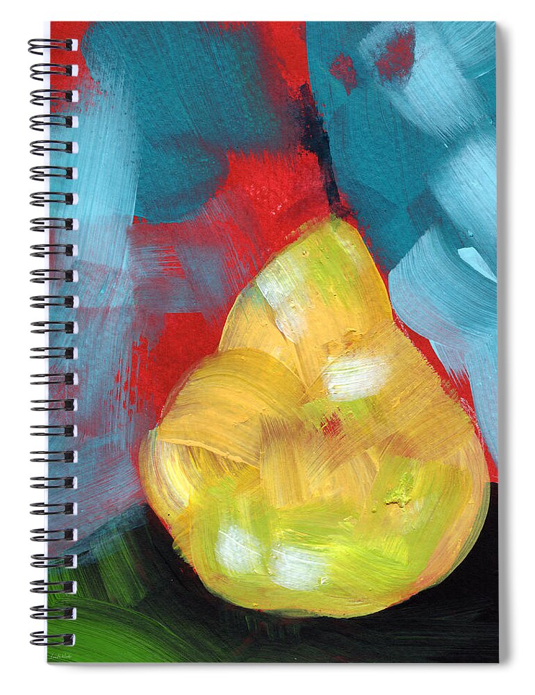 Pear Spiral Notebook featuring the painting Plump Pear- Art by Linda Woods by Linda Woods