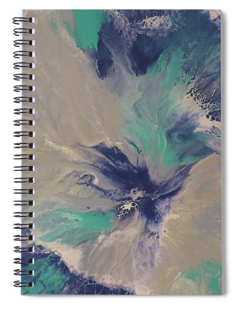 Abstract Spiral Notebook featuring the painting Plunge by Soraya Silvestri