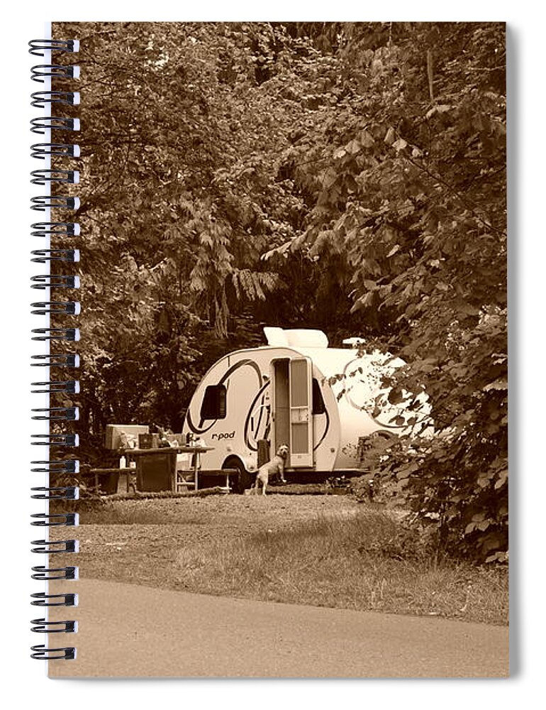 Camping Spiral Notebook featuring the photograph Pod Camper by Tikvah's Hope