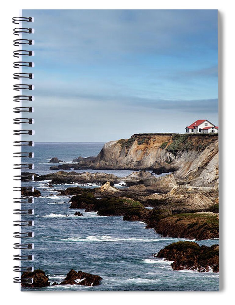Architecture Spiral Notebook featuring the photograph Point Arena Light by Lana Trussell
