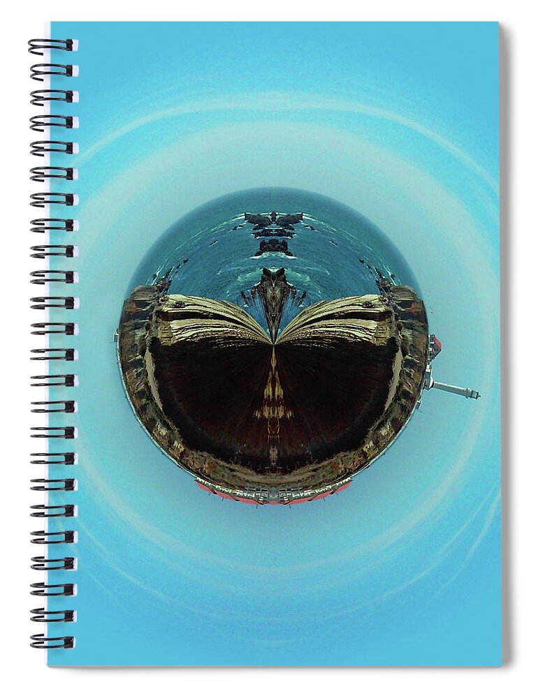 K. Bradley Washburn Spiral Notebook featuring the photograph Point Arena Mirrored Stereographic Projection by K Bradley Washburn