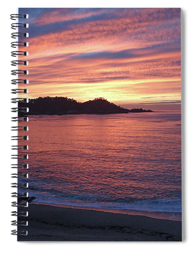 Nature Spiral Notebook featuring the photograph Point Lobos Red Sunset by Charlene Mitchell
