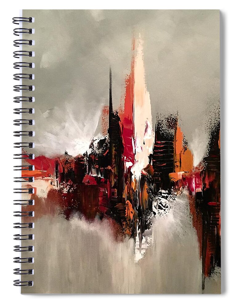 Abstract Spiral Notebook featuring the painting Point of Power by Soraya Silvestri