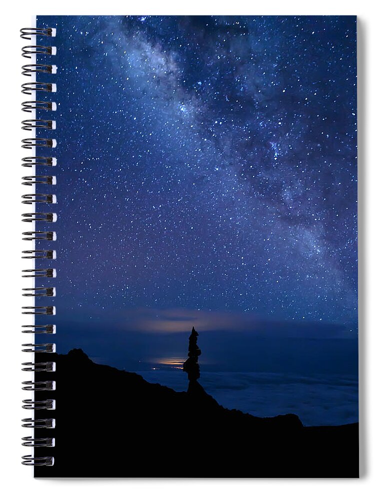 Milky Way Spiral Notebook featuring the photograph Pointing to the Heavens by Susan Rissi Tregoning