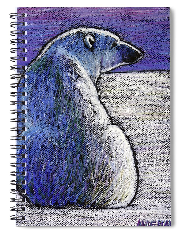 Polar Bear Spiral Notebook featuring the painting Polar Bear Backside by Ande Hall