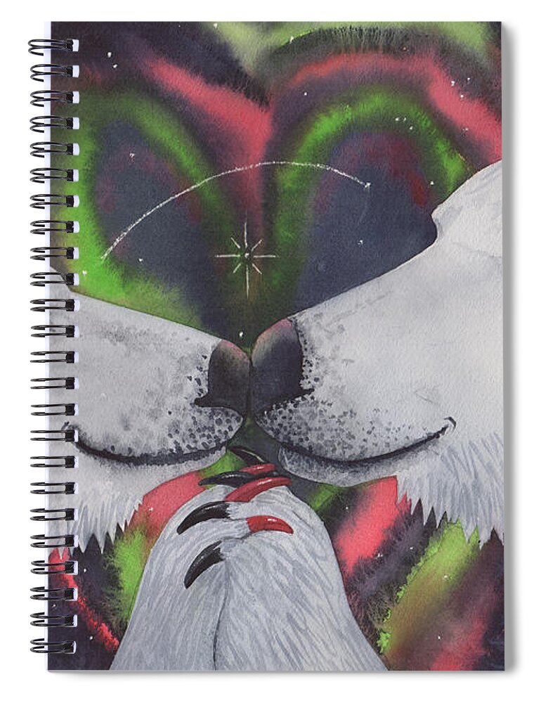 Bear Spiral Notebook featuring the painting Polarized by Catherine G McElroy