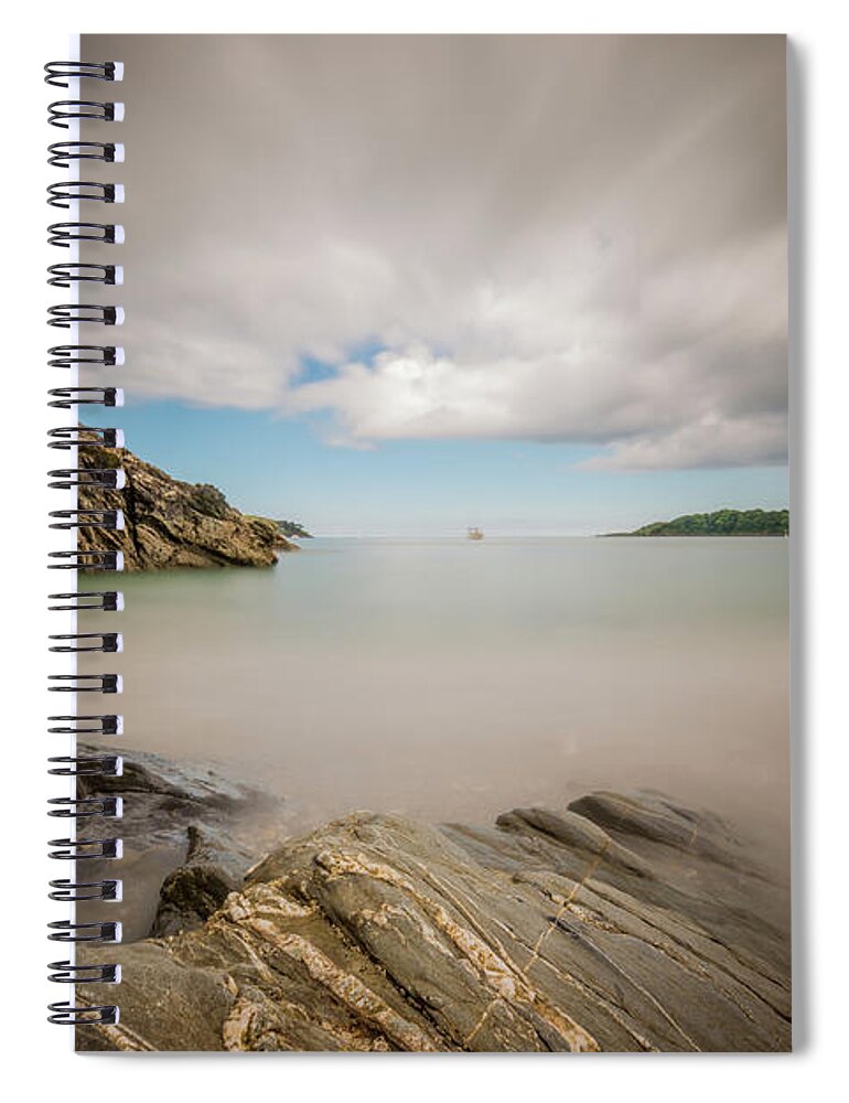 Polgwidden Spiral Notebook featuring the photograph Polgwidden Cove, Cornwall by Nigel R Bell