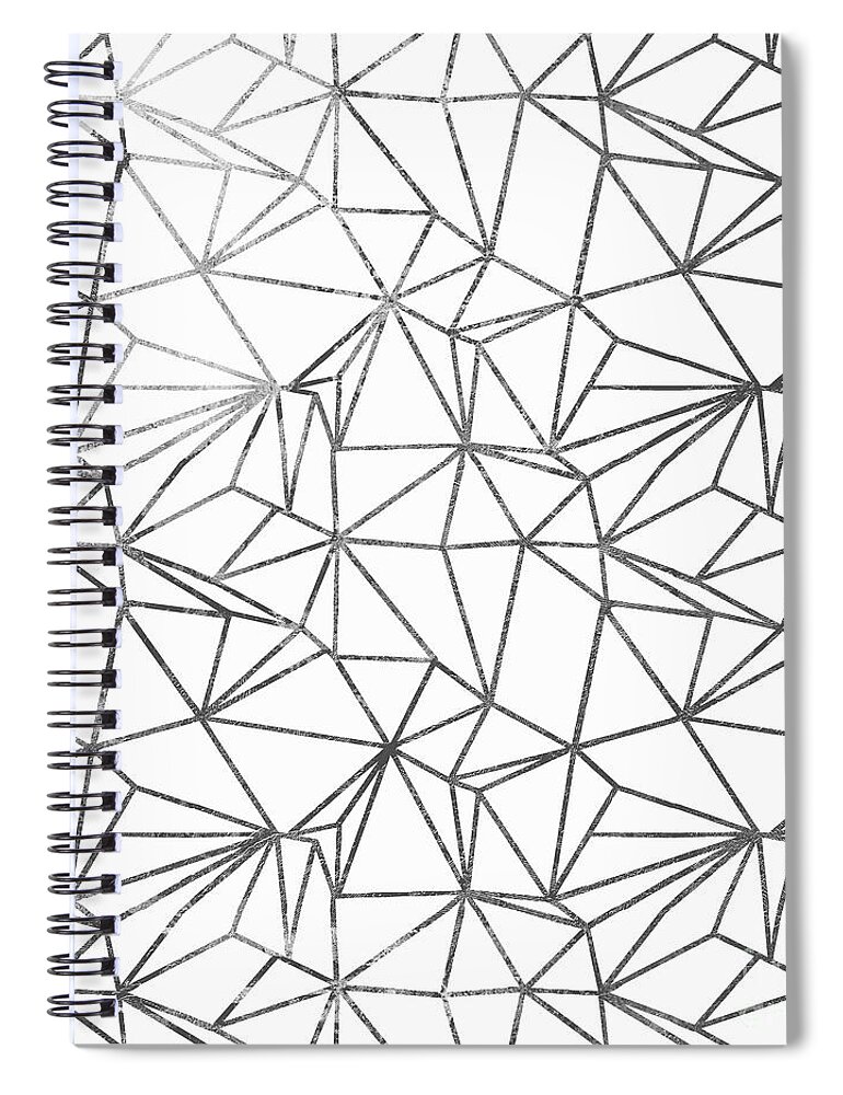 Polygon Spiral Notebook featuring the painting Poly Universe by Mindy Sommers