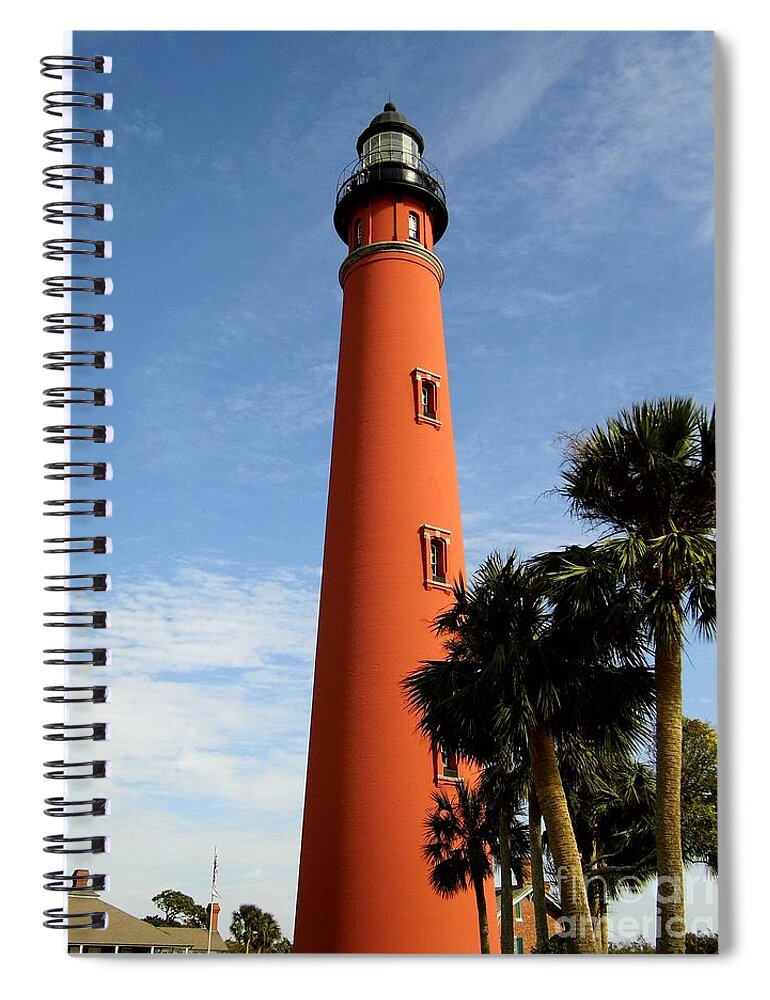Ponce Inlet Spiral Notebook featuring the photograph Ponce Inlet Lighthouse by D Hackett
