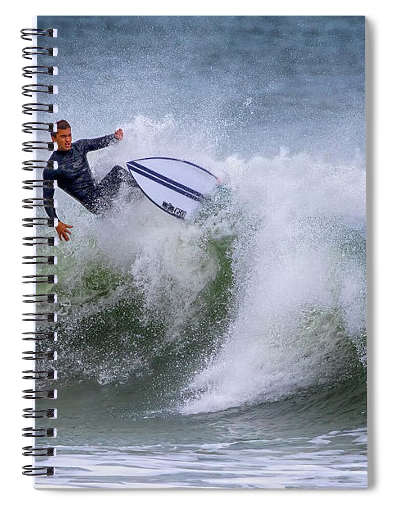 Surf Spiral Notebook featuring the photograph Ponce Surf 2017 by Deborah Benoit
