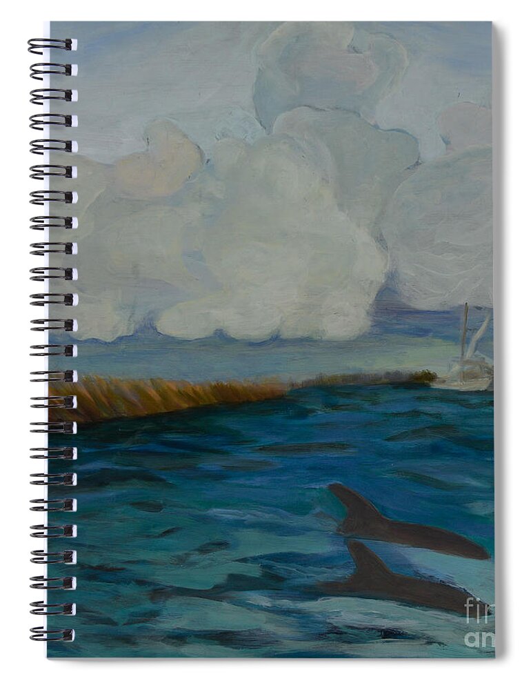 Pointe Au Chien Spiral Notebook featuring the painting Pointe aux Chien by Carol Oufnac Mahan