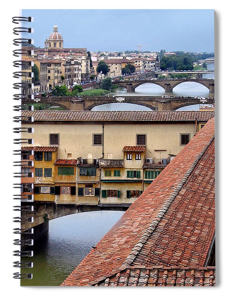 Ponte Spiral Notebook featuring the photograph Ponte Vecchio from Uffizi        by Jennie Breeze