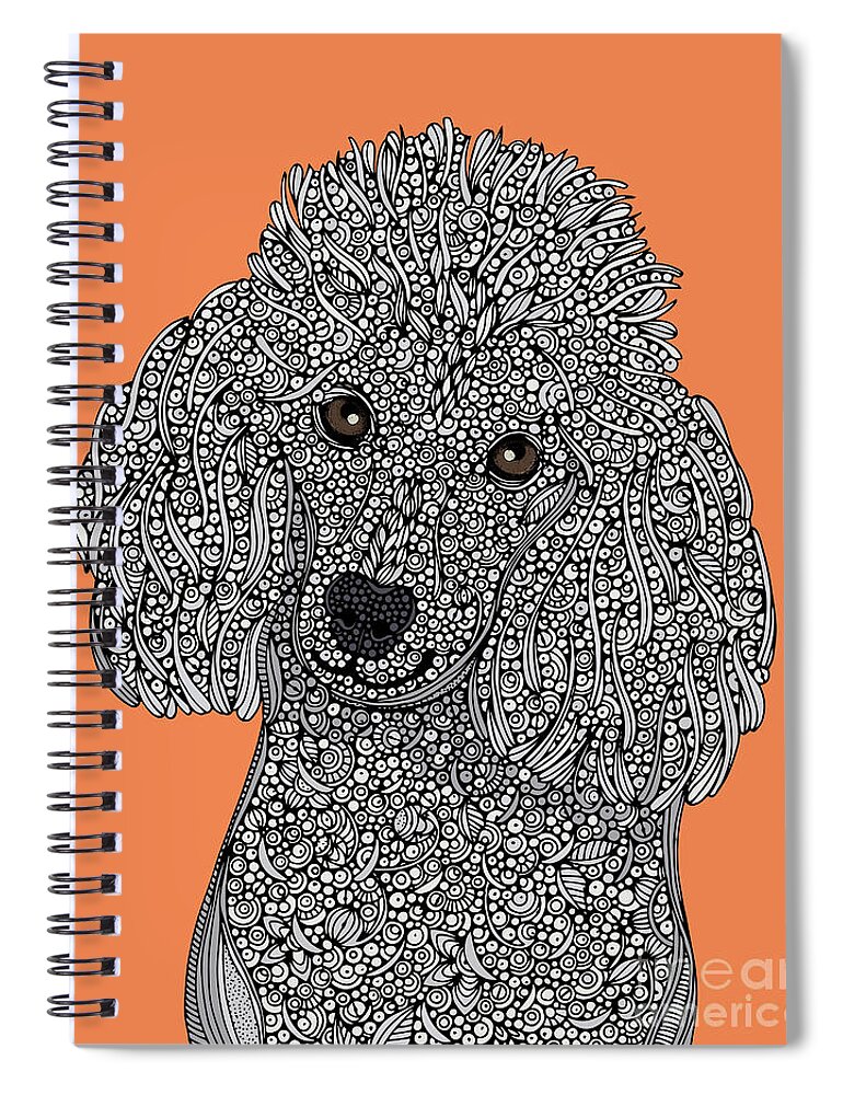 Poodle Spiral Notebook featuring the digital art Poodle by MGL Meiklejohn Graphics Licensing