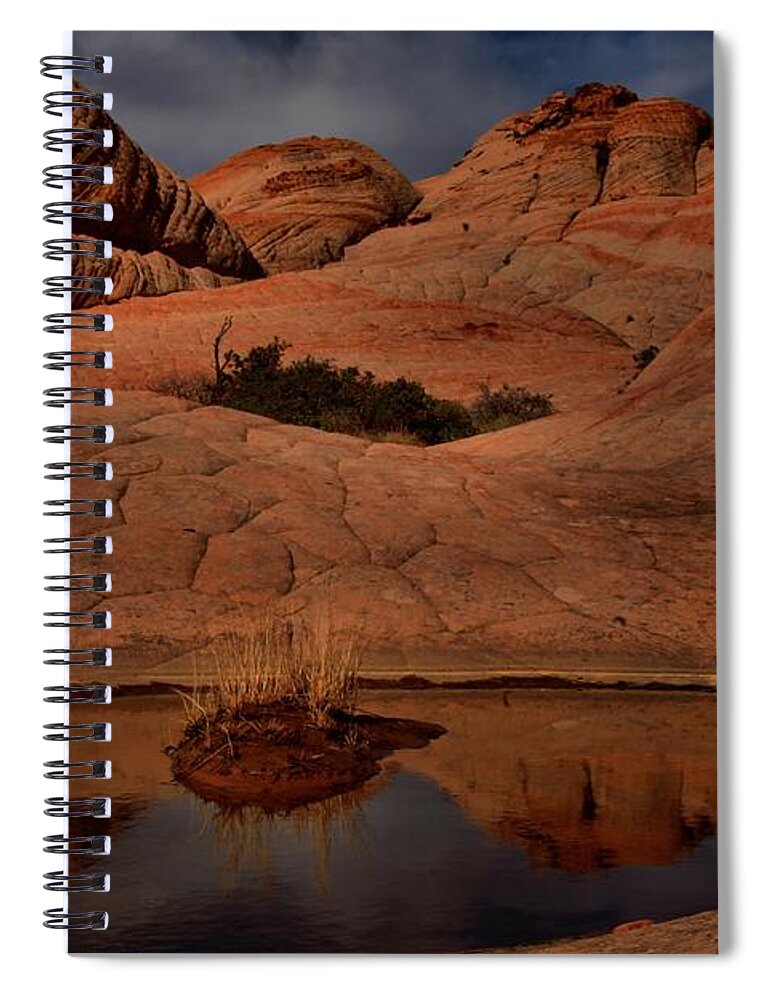 Yant Flat Spiral Notebook featuring the photograph Pool In The Desert by Adam Jewell