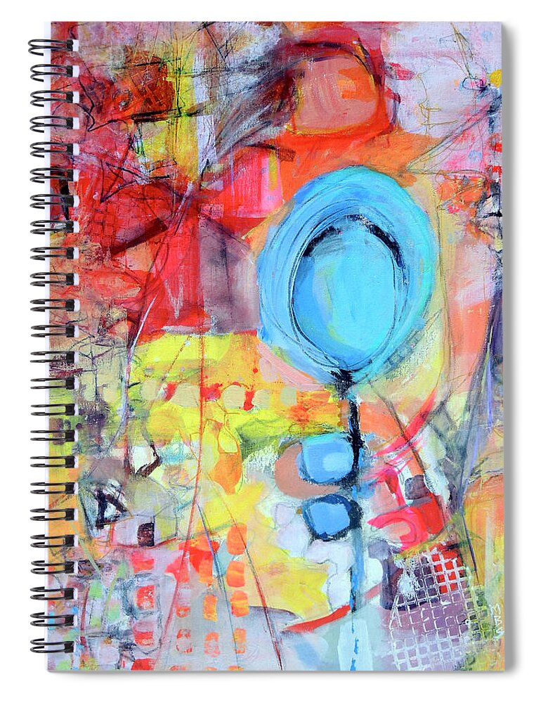 Schiros Spiral Notebook featuring the painting Pools of Calm by Mary Schiros