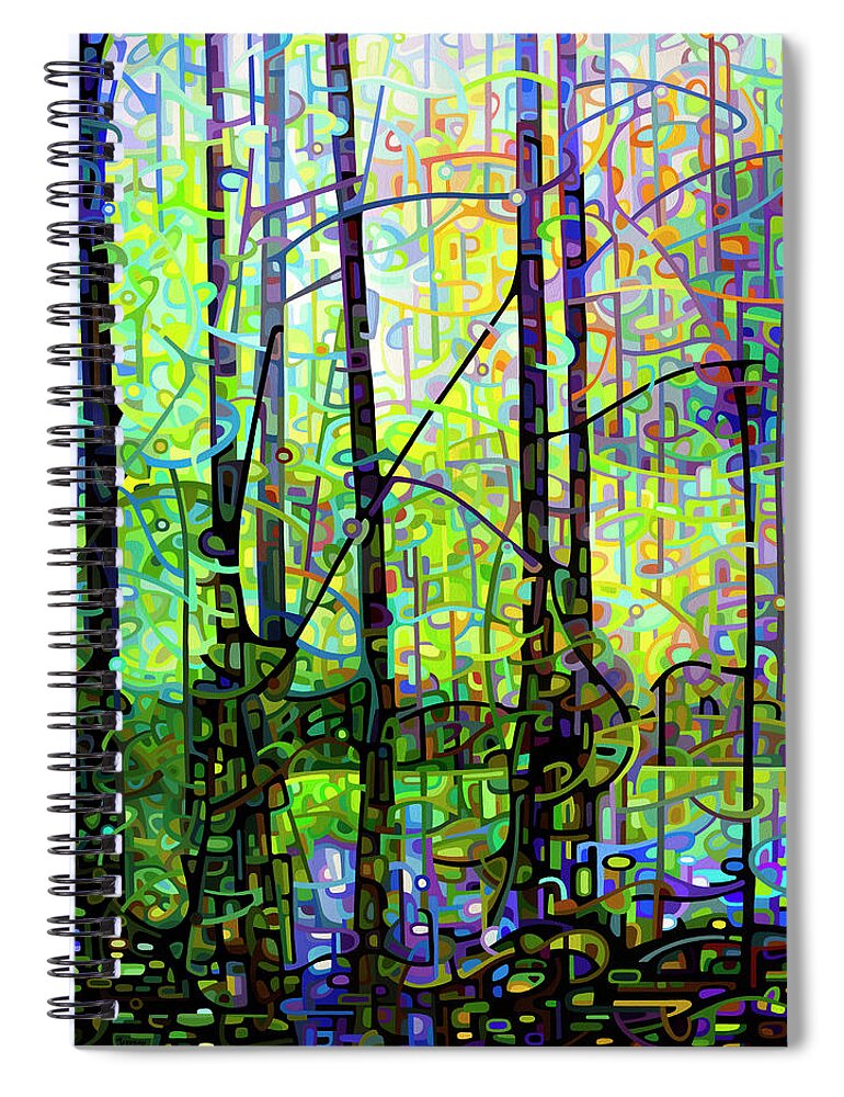 Spring Spiral Notebook featuring the painting Poolside by Mandy Budan