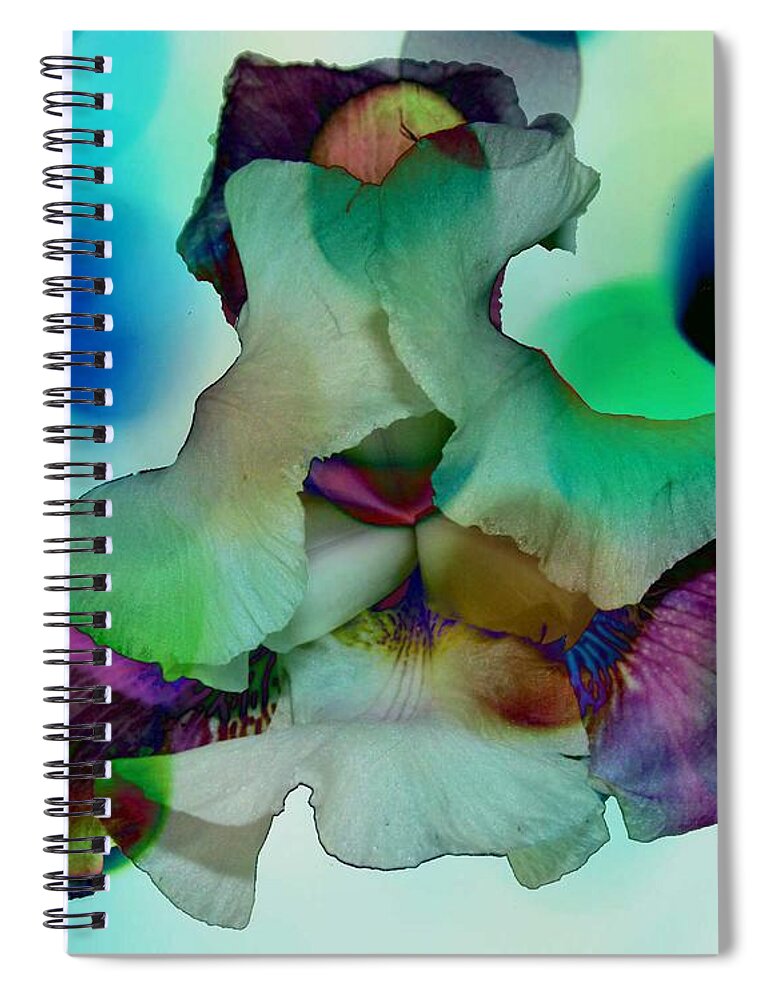 Pop Spiral Notebook featuring the mixed media PopArt Iris by Stacie Siemsen