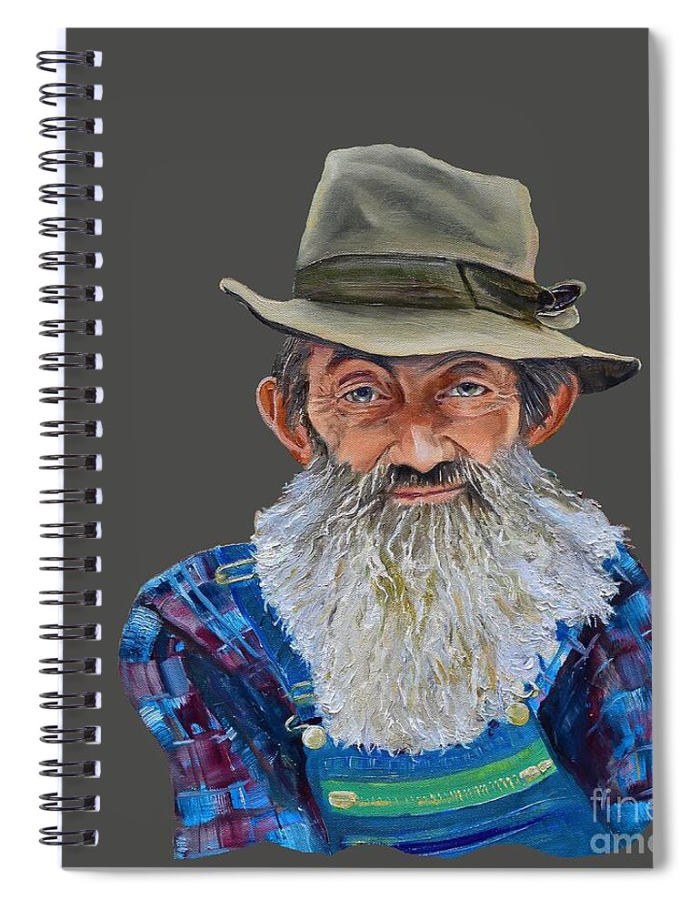 Popcorn Sutton T-shirts Spiral Notebook featuring the painting Popcorn Sutton Rocket Fuel- Transparent for T-Shirt by Jan Dappen