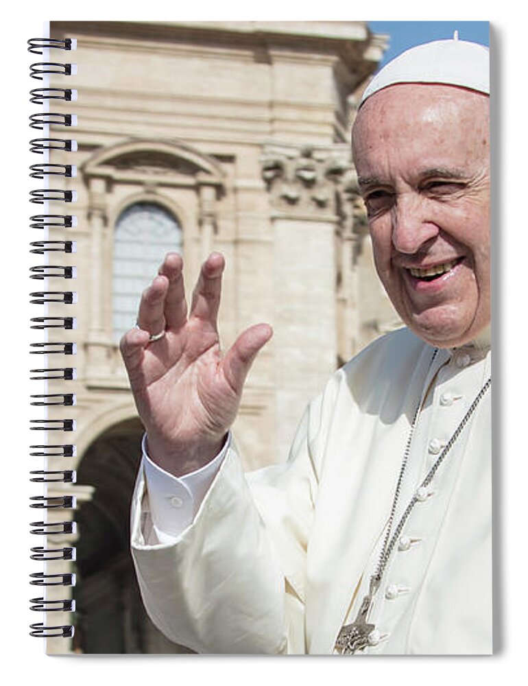 Cathilic Pope Spiral Notebook featuring the photograph Pope Francis at the Vatican by John McGraw