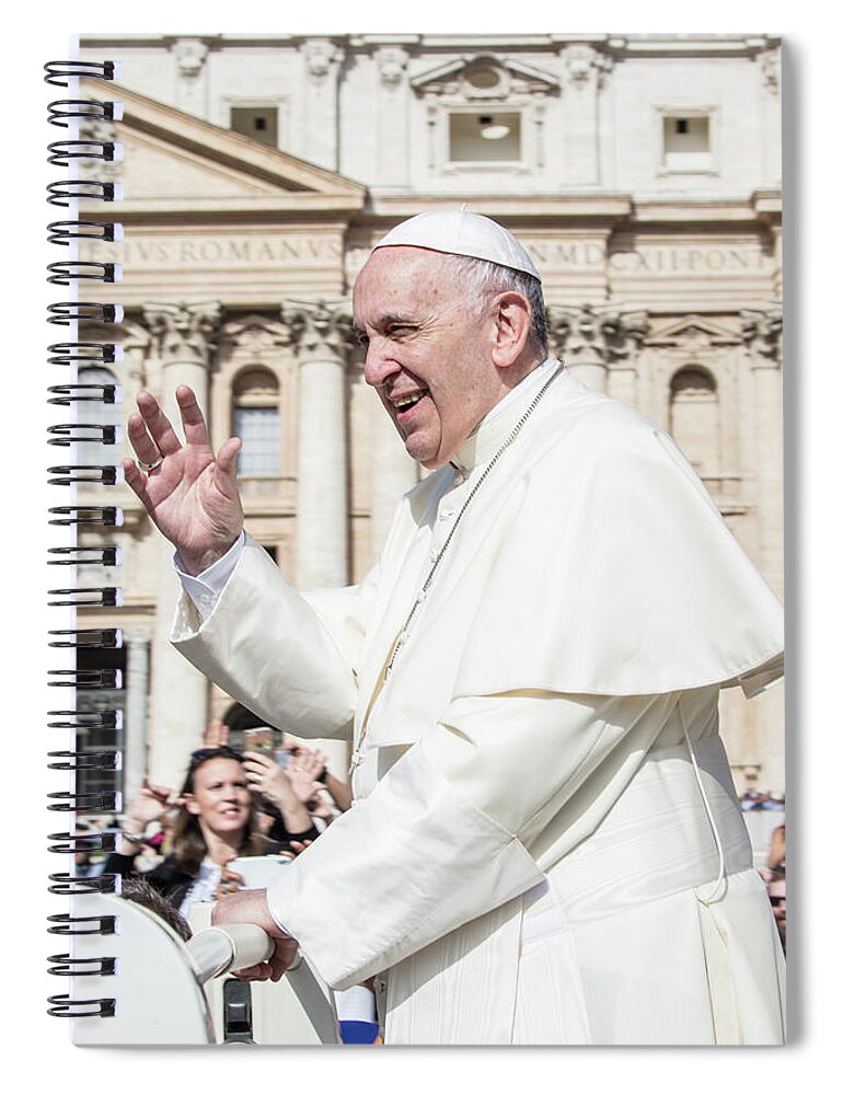 Cathilic Pope Spiral Notebook featuring the photograph Pope Francis Papal Visit by John McGraw