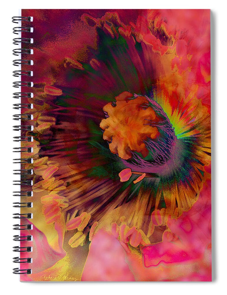 Poppy Spiral Notebook featuring the digital art Poppy by Barbara Berney