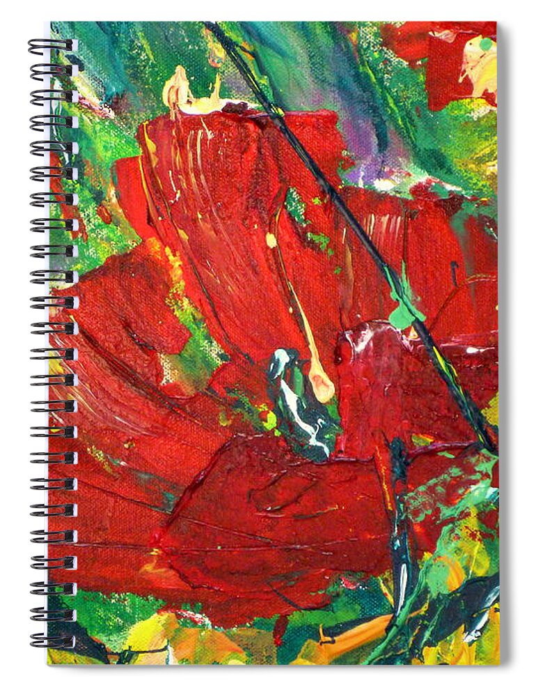 Flowers Spiral Notebook featuring the painting Poppy II by Tracy Bonin