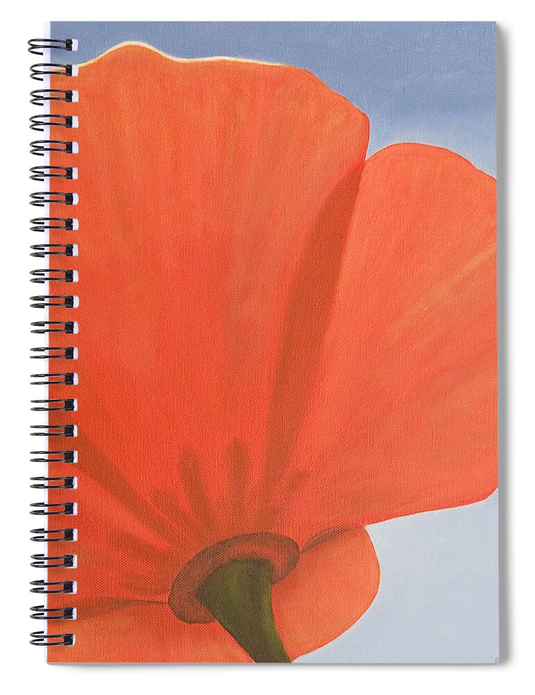 Flower Spiral Notebook featuring the painting Poppy by Rob De Vries