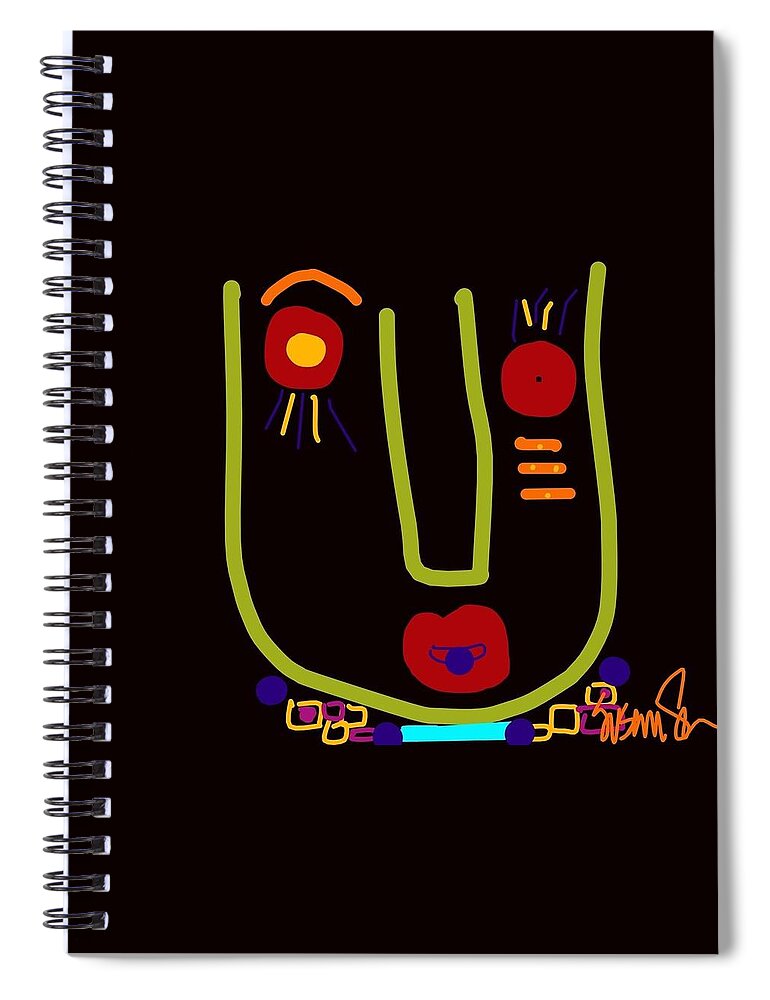 Abstract Spiral Notebook featuring the digital art Poppycock by Susan Fielder