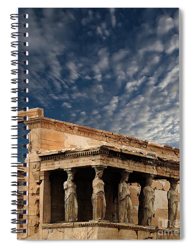 Porch Of The Caryatids Athens Greece Spiral Notebook featuring the photograph Porch Of The Caryatids Athens Greece by Bob Christopher
