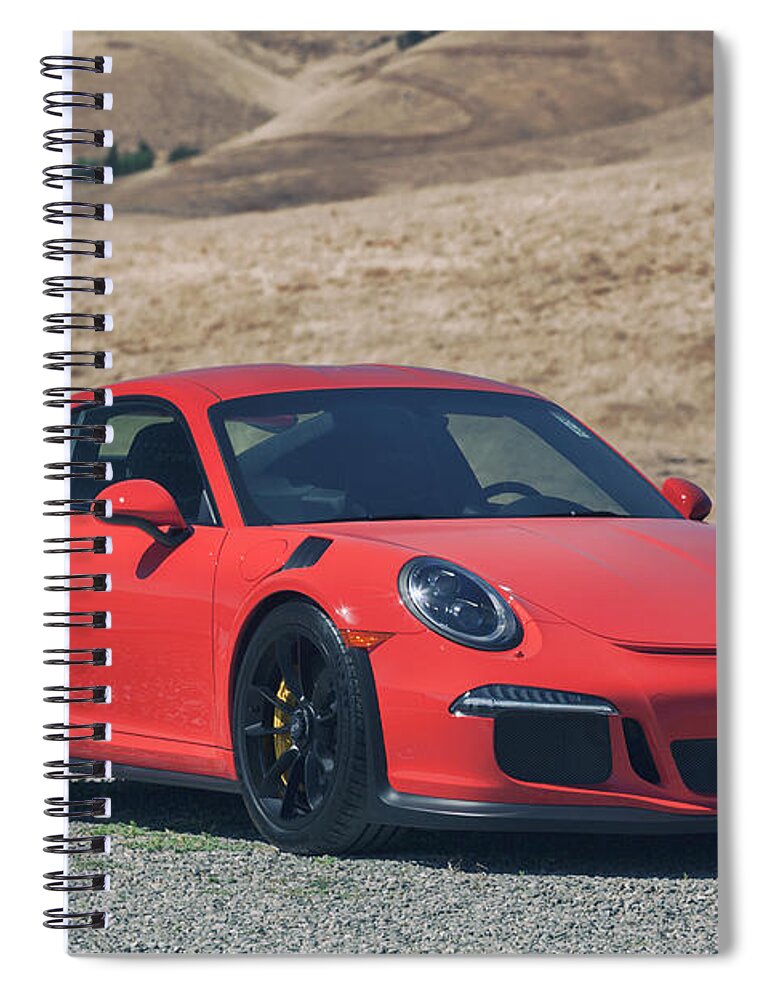 Cars Spiral Notebook featuring the photograph #Porsche #GT3RS #LavaOrange by ItzKirb Photography
