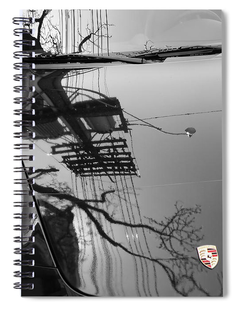 Porsche Spiral Notebook featuring the photograph Porsche Reflections by Andrew Fare