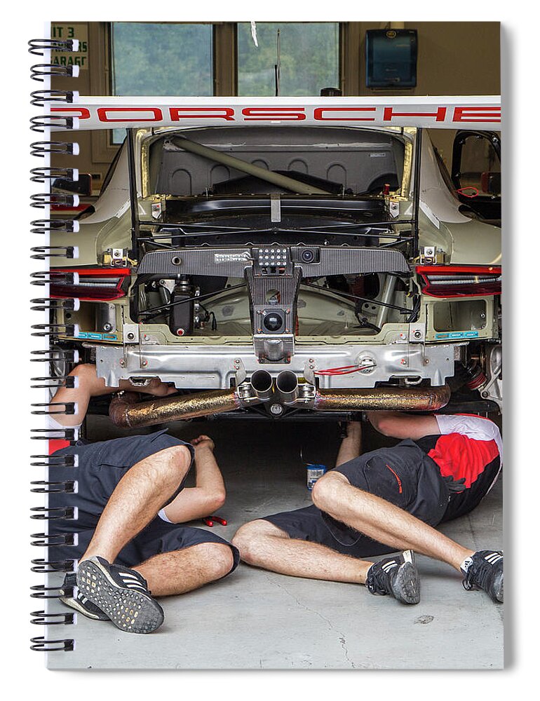 Porsche Spiral Notebook featuring the photograph Porsche Repair by Alan Raasch
