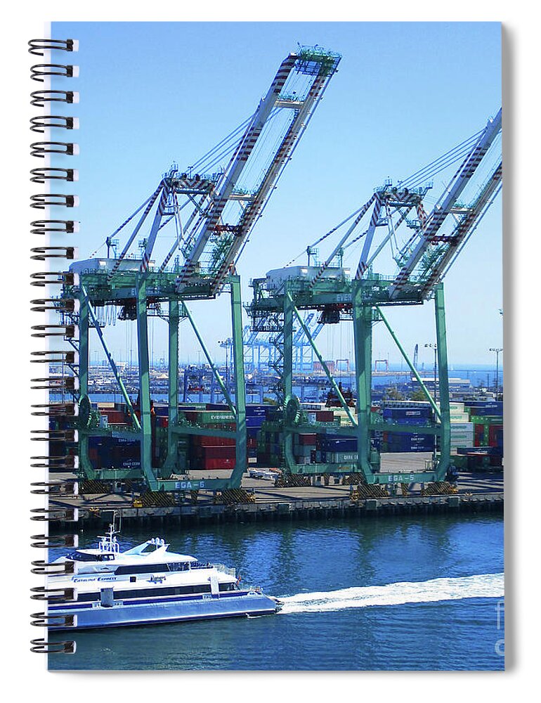 Los Angeles Spiral Notebook featuring the photograph Port Of Los Angeles 2 by Randall Weidner
