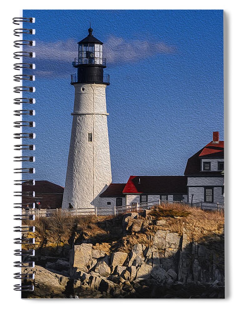 Cape Elizabeth Spiral Notebook featuring the photograph Portland Head Light No. 44 by Mark Myhaver