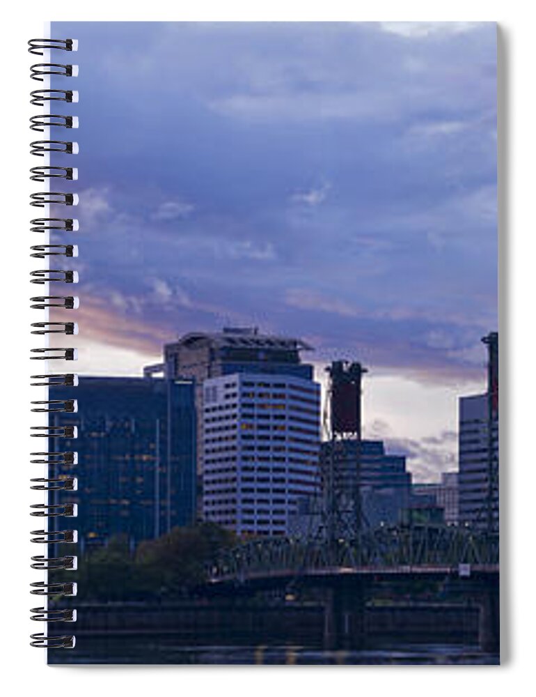 Portland Spiral Notebook featuring the photograph Portland Oregon Panorama by Jonathan Davison