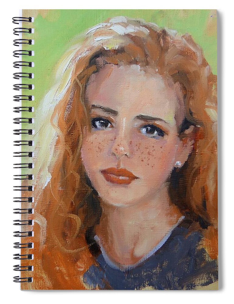 Portrait Spiral Notebook featuring the painting Portrait Demo four by Laura Lee Zanghetti