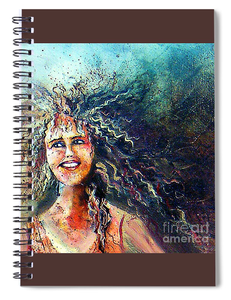 Portrait Spiral Notebook featuring the painting Portrait Me by Linda Shackelford