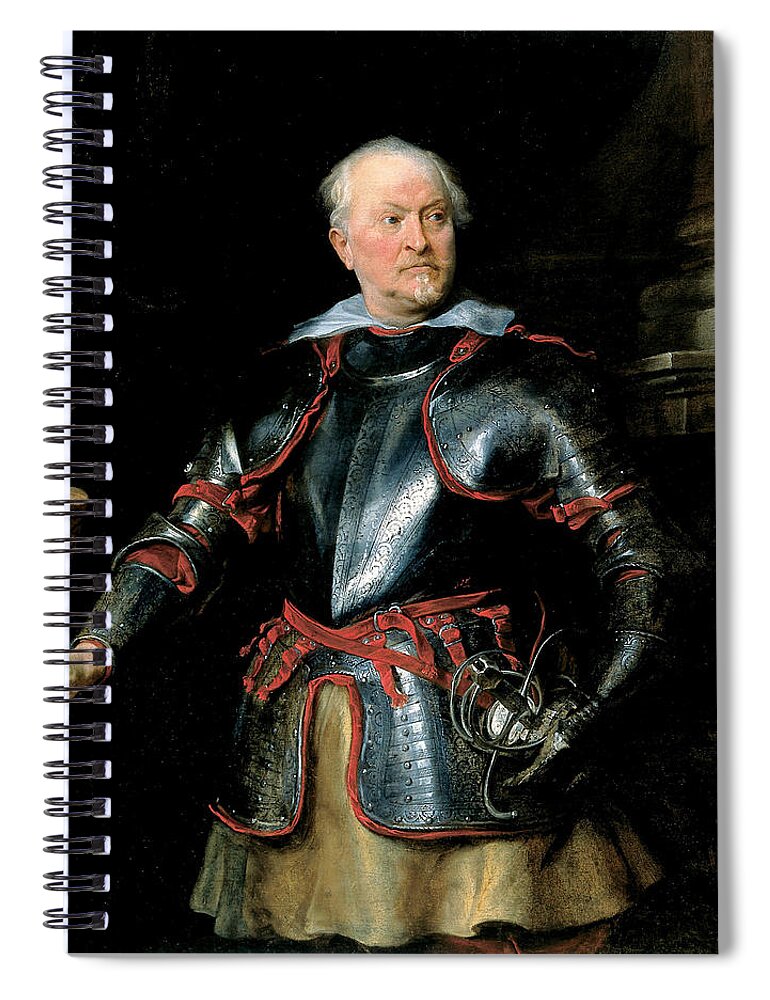 Anthony Van Dyck Spiral Notebook featuring the painting Portrait of a Man in Armor by Anthony van Dyck